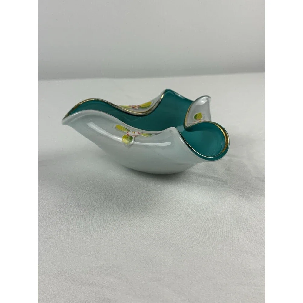 vintage MCM murano glass ashtray handpainted no chips or cracks